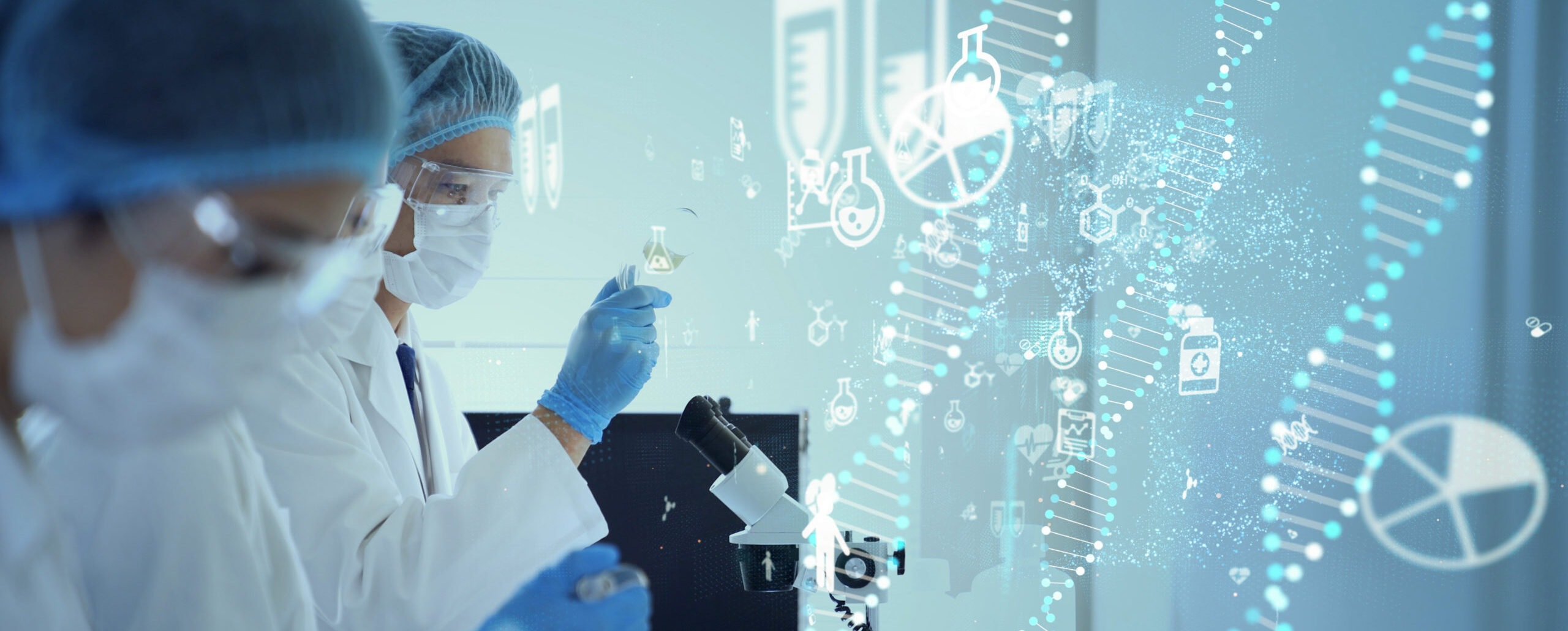 Genetic engineering concept. Medical science. Scientific Laboratory.
